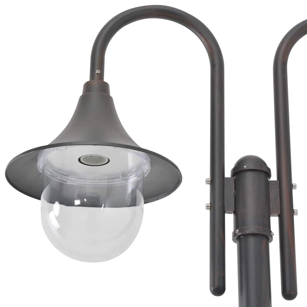 vidaXL Farolas de Jardín con 2 Luces Aluminio Bronce 220 cm Iluminación Patio