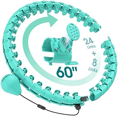 JKSHMYT Smart Weighted Hula Circle Hoop for Adults Weight Loss, Infinity Fitness Hoop, Fit Hoop 4lb Plus Size 60 inch Waist, 32 Detachable Links, Suitable for Women and Beginners