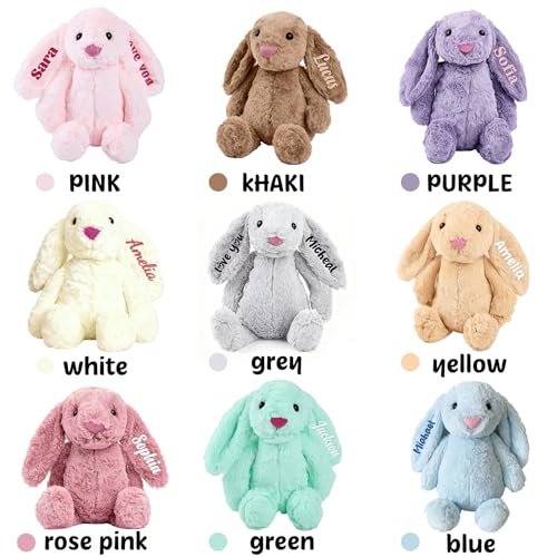 personalized baby gifts bugmkcs bunny stuffed animal for babies with embroidered child39s name handmade custom plush rabbit toy for girl boy customized cute baby gift for newborn kid children39s day