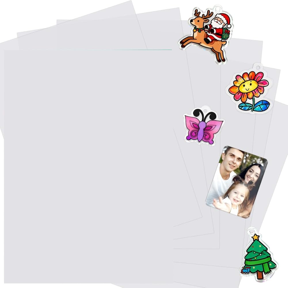 IJSDNVJNDX For Kids Printables 24Pcs Printable Shrink Dink Sheets, A4 Semitransparent Paper for Inkjet Printer, Shrinking Plastic A