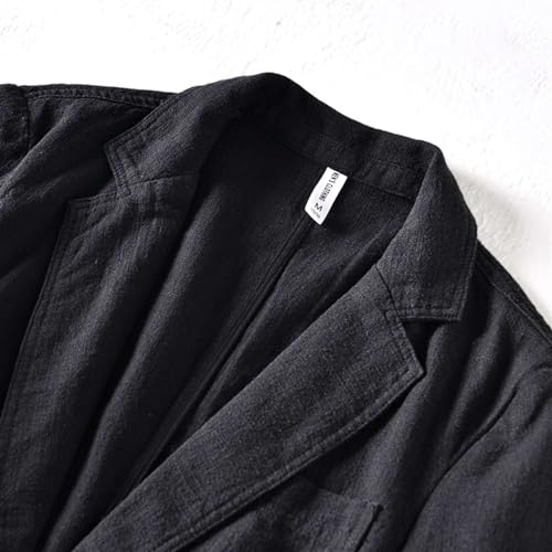 Icegrey Men's Casual Blazer Jacket Regular Fit Polyester Linen Sports Coat Turn-Down Collar Suit Jackets Two Button2