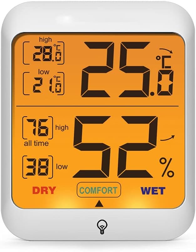 JSEIAJB Digital Thermometer Hygrometer Backlight Indoor Room Thermometer Temperature and Humidity Monitor Weather Station