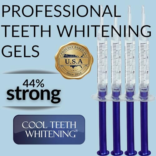 Image of Teeth Whitening Kit with LED Light and Trays, 44% Carbamide Peroxide Teeth Whitening Gel, Up to 25 At Home Whitening Treatments, Vegan Formula with Travel Case