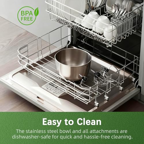 Image of Stand Mixer, Compact & Space-Saving, Stainless Steel Bowl, Unique & Playful Design, Effcient 300W Motor, Dishwasher-Safe Attachments, SM-2549A (Pink)