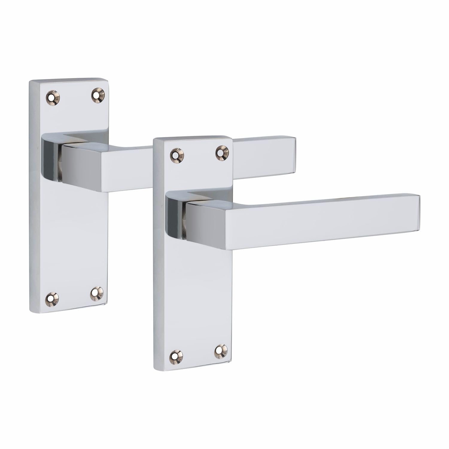 Golden Grace Silver Victorian Straight Delta Latch Door Handle 120 x 40mm - Silver - New