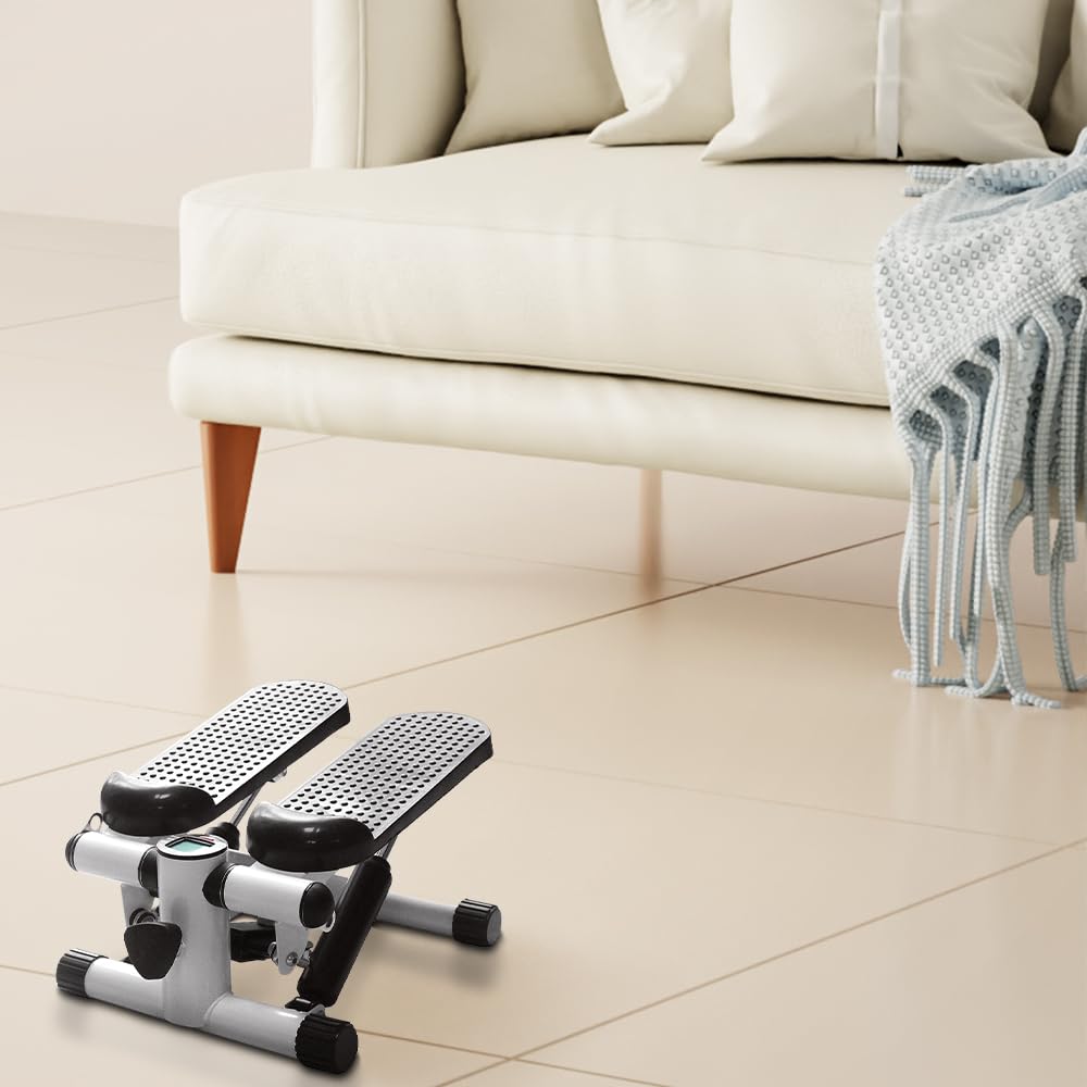 Stepper, braccia e gambe, attrezzo fitness per la casa – con fasce di resistenza e monitor LCD, Home Office Fitness Exercise