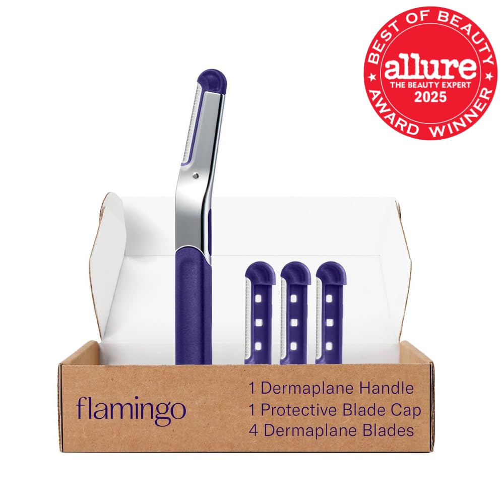 Flamingo Dermaplane Blades Refills, Face Razors for Women, Smooth Skin, 4 Count