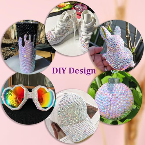 Image of Resin Rhinestones for Crafting with 3Pcs 10ml B7000 Jewelry Glue, 1 Box Beige AB Flatback Gems Crystals Diamond for Bedazzling Crafts DIY Nail Art Makeup, Gems for Clothing Tumblers Shoes