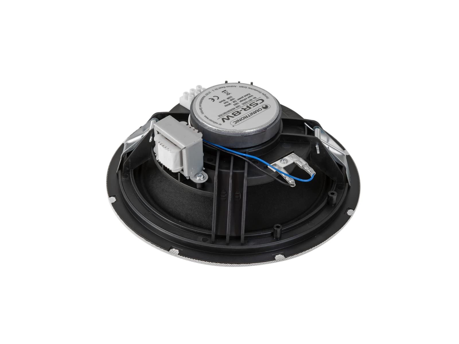 OMNITRONIC CSR-8W Deckenlautsprecher weiß | 8"-Breitband-Einbaulautsprecher, 100 V, 10 W RMS, Ø 215 mm