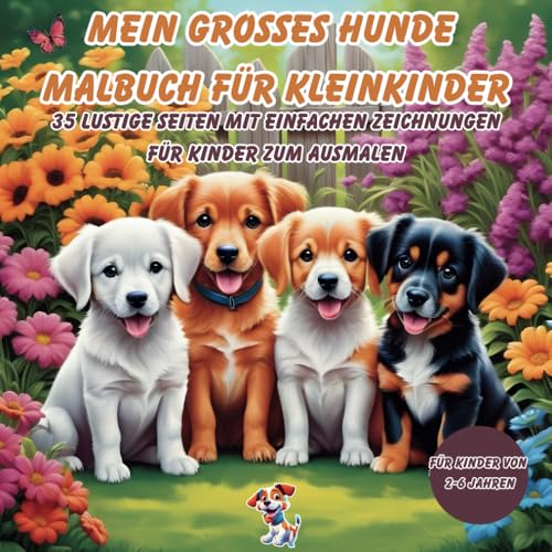 Mein großes Hunde Malbuch für Kleinkinder: 35 lustige Seiten...