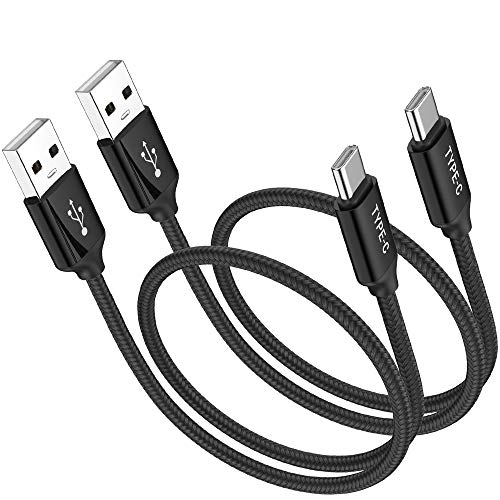 Short USB Type C Cable,OneKer(1ft 2-Pack) Portable USB-C Charger Nylon Braided Fast Charging