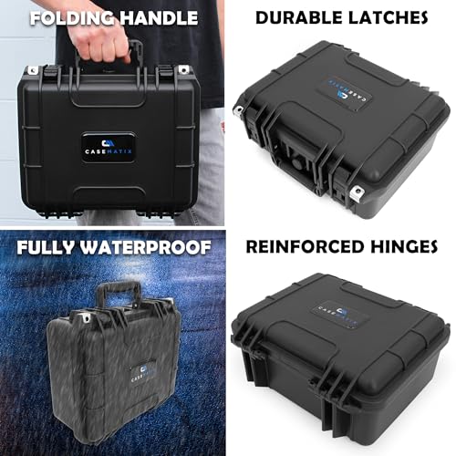 Image of CASEMATIX 13 inch 40 Folding Knife Case - Waterproof Pocket Knife Holder and Knife Box Organizer Fits 40 Folding Knives, Swiss Army Knives & More Up To 5 inch Folded in Lockable Knife Storage Case