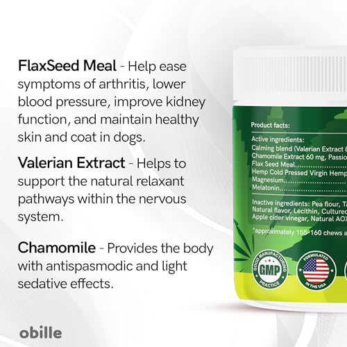 Hemp Calming for Dogs 160 Chews 12oz  Calming Chews for Dogs Anxiety Relief Everyday Stress Relaxation  with Hemp Oil Flax Seed Meal Melatonin Valerian and Chamomile Extract  Cucciolini Doodles Hemp calming for dogs 160 chews 12oz  calming chews for dogs anxiety relief everyday stress relaxation  with hemp oil flax seed meal melatonin valerian and chamomile extract   cucciolini doodles