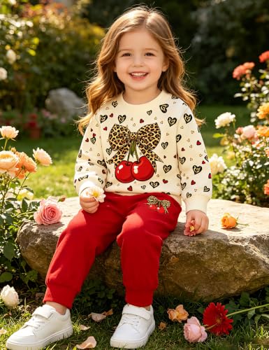 Image of Toddler Girl Clothes Fall Winter Outfits Wild Hair Don't Care Highland Cow Sweatshirt Pants Western Cowgirl Outfit