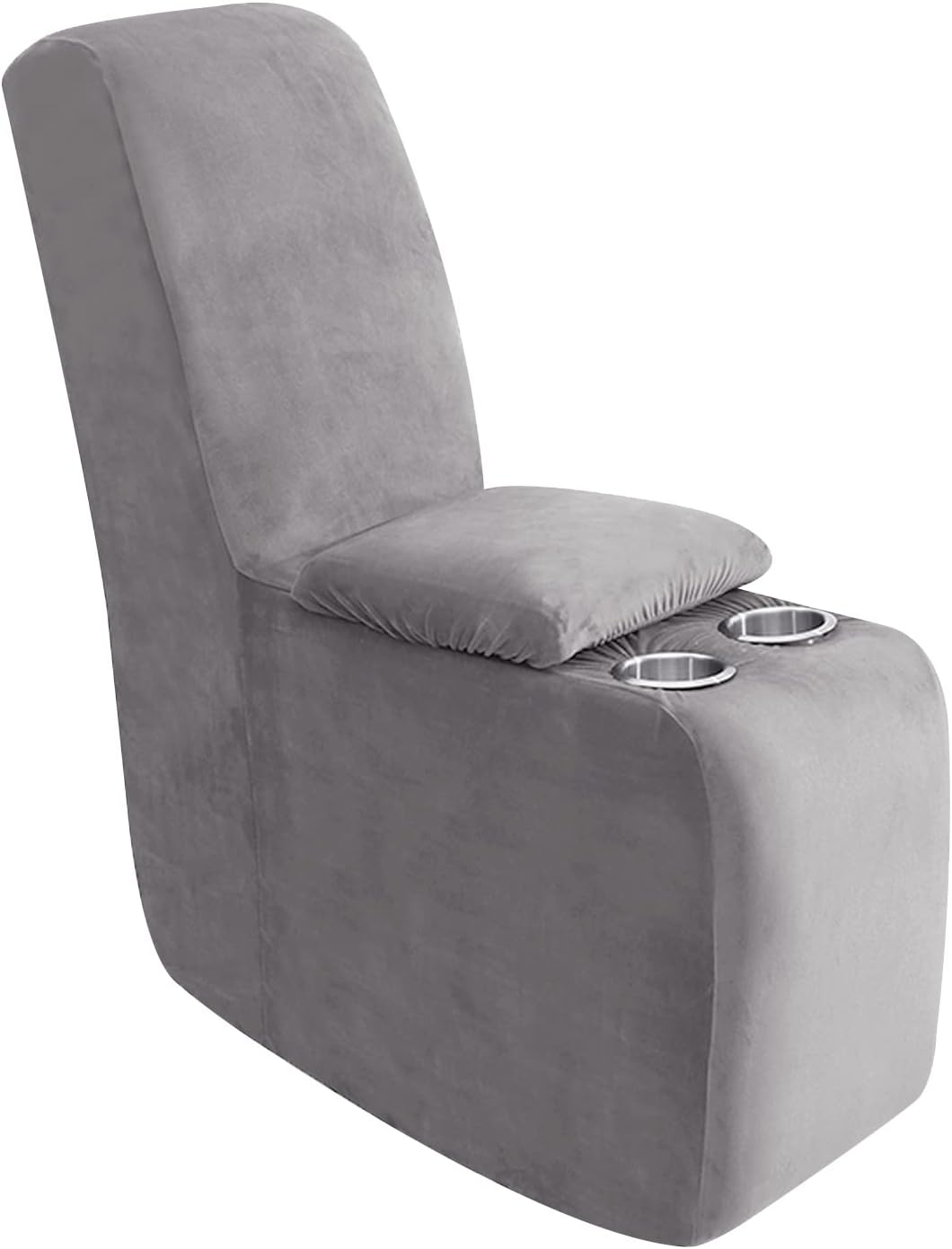 ULTICOR 7-Piece L Shape Sectional Recliner Sofa Covers, Velvet Stretch Reclining Couch Covers for Reclining L Shape Sofa, Thick, Soft, Washable (Light Grey, 1 Console Cover) 1 Console cover Light Grey