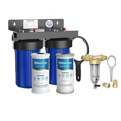 Waterdrop WD-WHF21-FG 2-Stage Whole House Filter System with WD-RPFK Spin Down Sediment Filter, Bundle