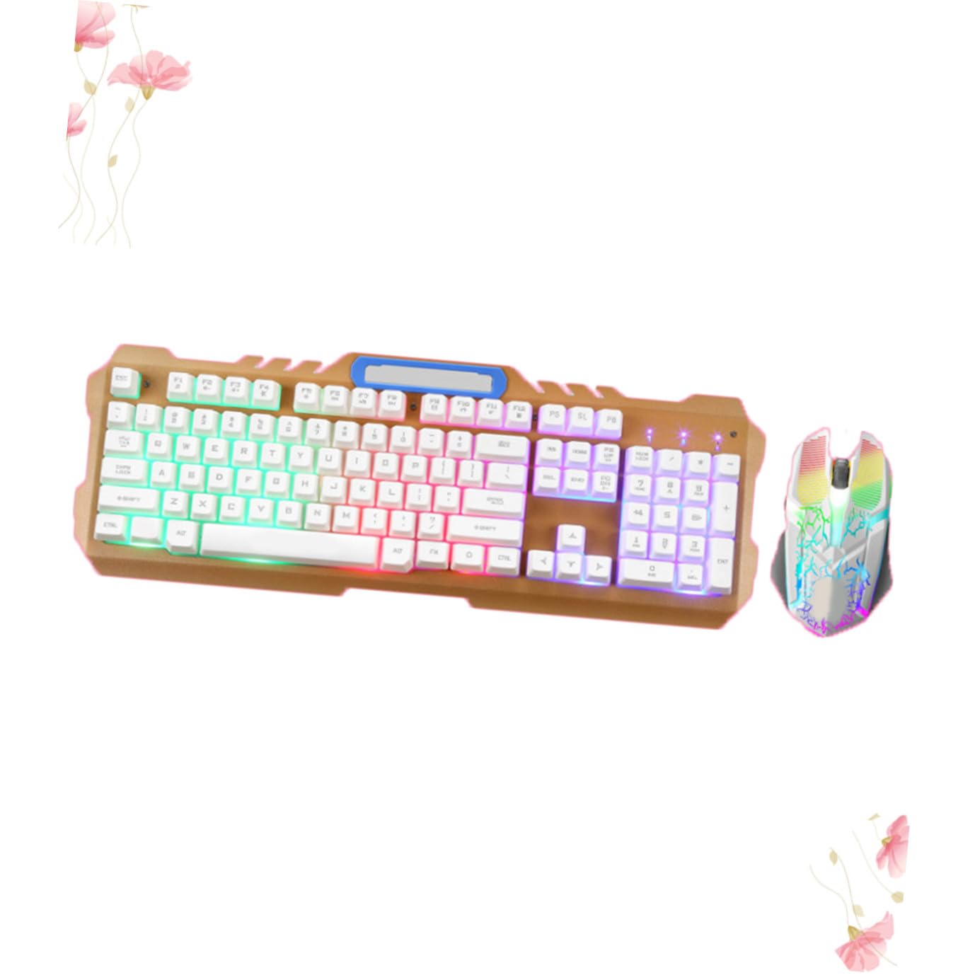 Set Tastiera Meccanica con Mouse USB Retroilluminato per Gaming