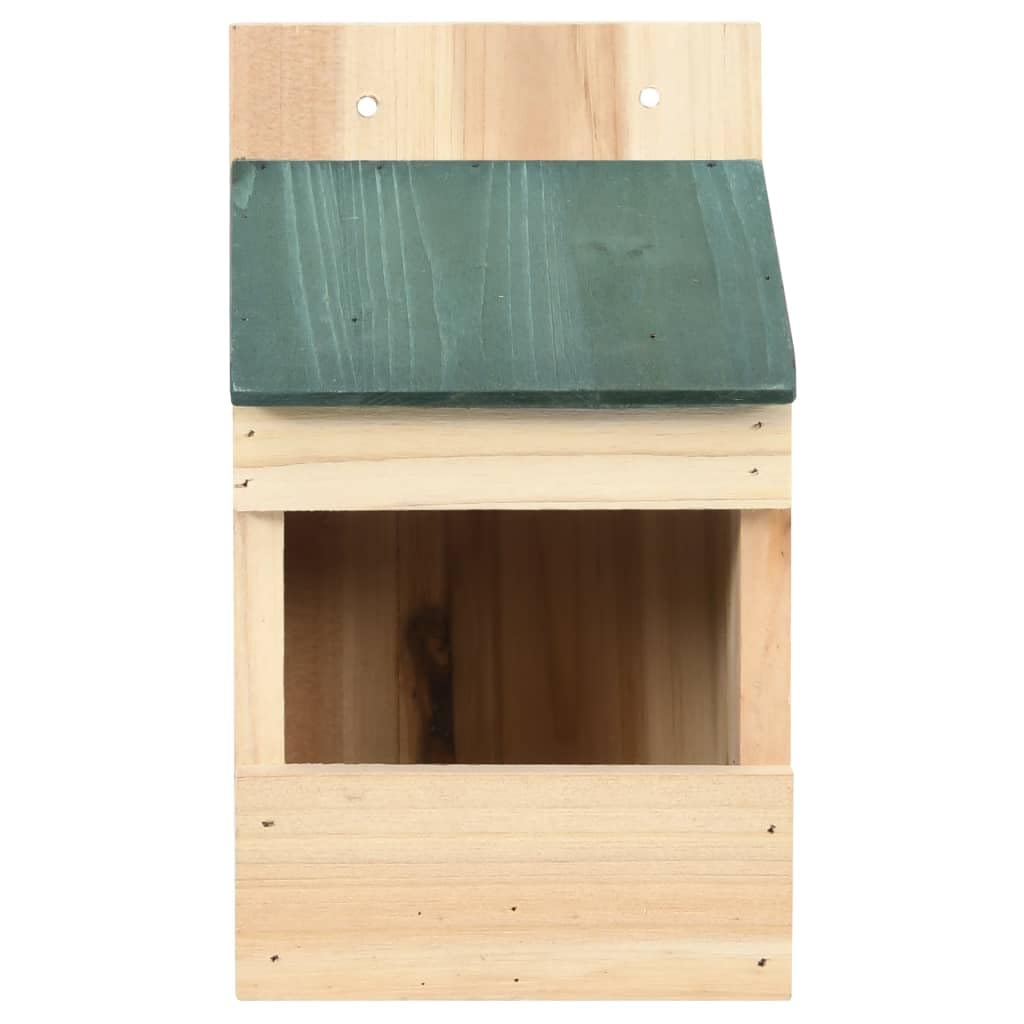 Juego de 4 casas para pájaros de madera de abeto, 12 x 16 x 20 cm, nido con techo verde para jardín, balcón, terraza, refugio para aves silvestres en invierno