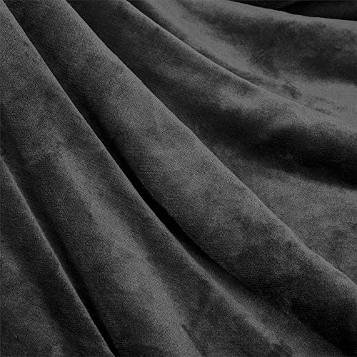 Pavilia Plush Sherpa Fleece Throw Blanket Dark Grey | Soft, Warm, Fuzzy Charcoal Throw For Couch Sofa | Solid Reversible Cozy Microfiber Fluffy Blanket, 50X60 #TOP3