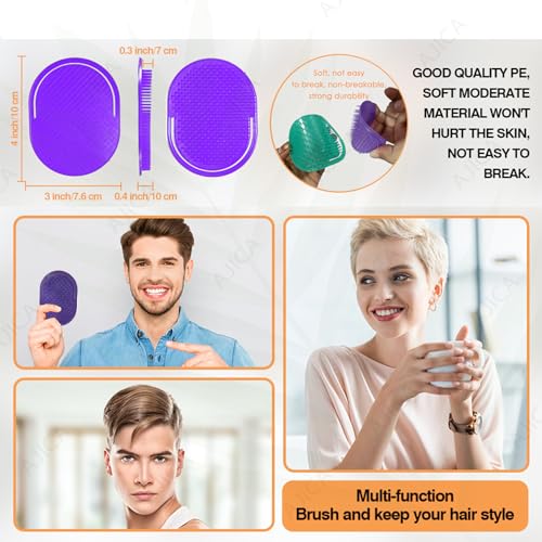 Image of Pocket Palm Combs Multicolor Set for Hair & Beard Massage | Hand Grip Hair Shampoo Massage Comb Flat Brush for Men And Women Portable & Soft, Ideal for Home, Office, Travel & Pets (Assorted Color) (Free Size, 3, count)