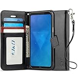 [page_title]-J&D Kompatibel für LG Q6 Leder Hülle, [Handytasche mit Standfuß] [Slim Fit] Robust Stoßfest PU Leder Flip Handyhülle Tasche Hülle für LG Q6 Hülle - Schwarz