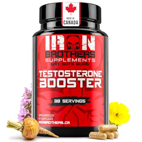 Iron Brothers Testosterone Support for Men Tribulus, Tongkat Ali, Ashwagandha & DIM Complex Estrogen Balance, Muscle Growth & Drive with Fenugreek & Zinc 90 Capsules