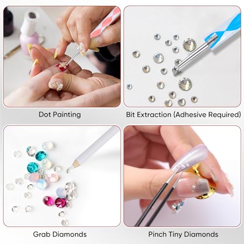 Image of 3 PCS 110ml B7000 Glue Clear with Precision Tip, Bedazzling Glue, Rhinestone Glue Set, Craft Glues with 5-Point Pen Tool, Crayon, and Tweezers, Craft Glue is Used for Nails, Jewelry, Shoes
