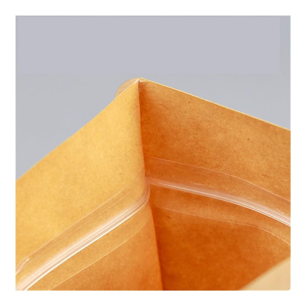 50 sacchetti in carta kraft opaca con cerniera, riutilizzabili, autosigillanti, per caramelle, pane, biscotti, biscotti, 16 x 23 cm, 9 x 14, 10 x 15 15 15 x 22 cm, 18 x 26 cm