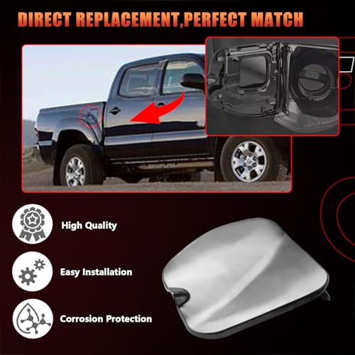 Fuel Filler Door, Fuel Cap Cover, Gas Door Cover Cap, Gas Tank Door Compatible With Toyota Vehicle Tacoma 2005-2015 Replace# 77305-04904, 7730504904 - Image 5