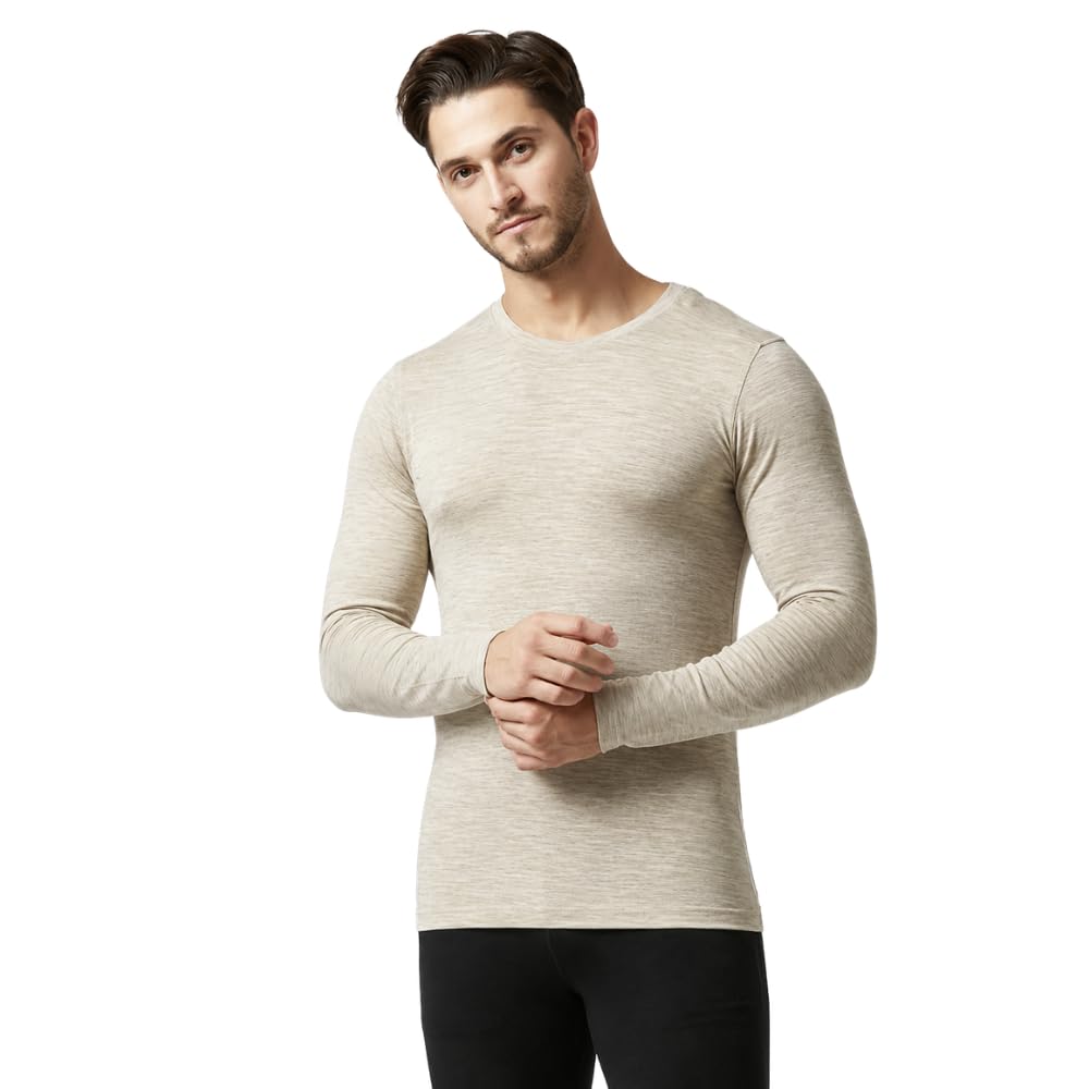 Merino Wool and Bamboo Thermal Top for Men |Pack of 1 | Round Neck Winter Base Layer, Odor & Itch Free, Suitable for -20°C to 15°C-image-5