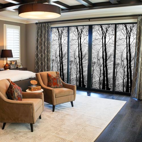 Película para ventana privacidad diseño árbol negro 17.7'' x 78.7'' miniatura 4