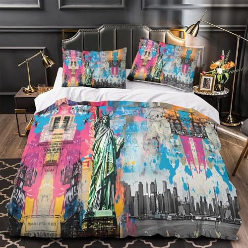 Parure de lit New York 135x200cm avec impression 3D effet dynamique - 2