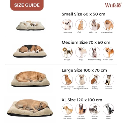 Image of Dog Bed Small Size 60 x 70 cm | Reversible Premium Velvet Black & Cream Pet Bed | Soft, Washable & Durable Bed for Dog and Cat for Everyday Comfort & Relaxation