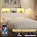 Semoic Headboard for Queen Size Bed with Storage Shelf and Drawers, Wood Deep Bookcase Headboards with Charging Station & LED Lights, Morden White Headboard with 2 Tier Storage, White