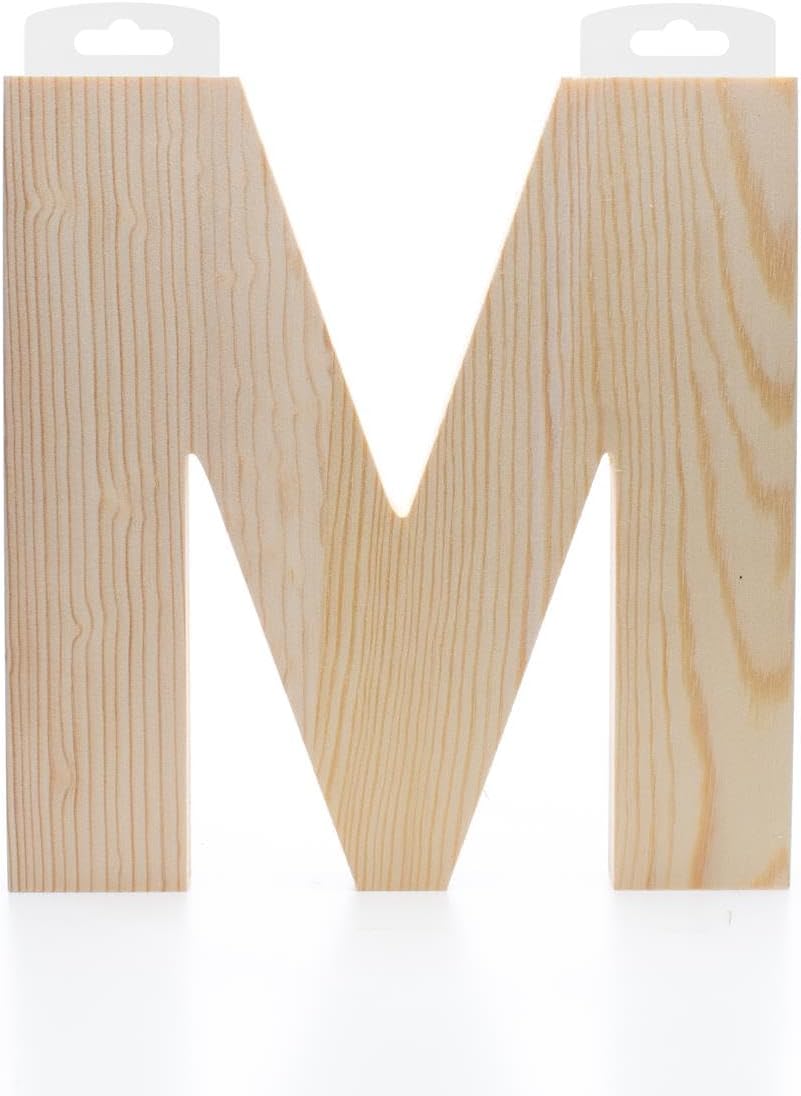 Hampton Art Wood Letter Chunky 8" M, Wooden Letters, Wood Letters, Wooden Letters Wall Decor, Large Letters 8 Inch, Small for Crafts