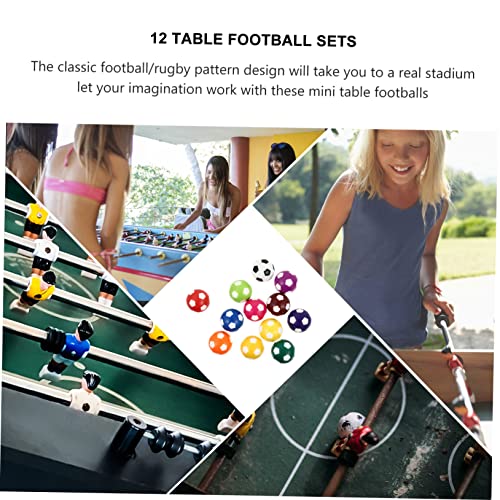 Inoomp 12Pcs Table Soccer Mini Footballs Tabletop Accessories Football Official Foosball Balls Birthday Party Games Table Football Balls Table Football Plastic Balls Plastic Foosball #TOP5