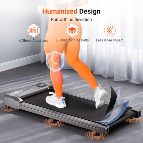 Image of THERUN Walking Pad Treadmill Under Desk, Portable Mini Treadmill for Home /Office, Walking Pad Treadmill 2.5HP, Walking Jogging Machine with 265 lbs Weight Capacity Remote Control LED Display