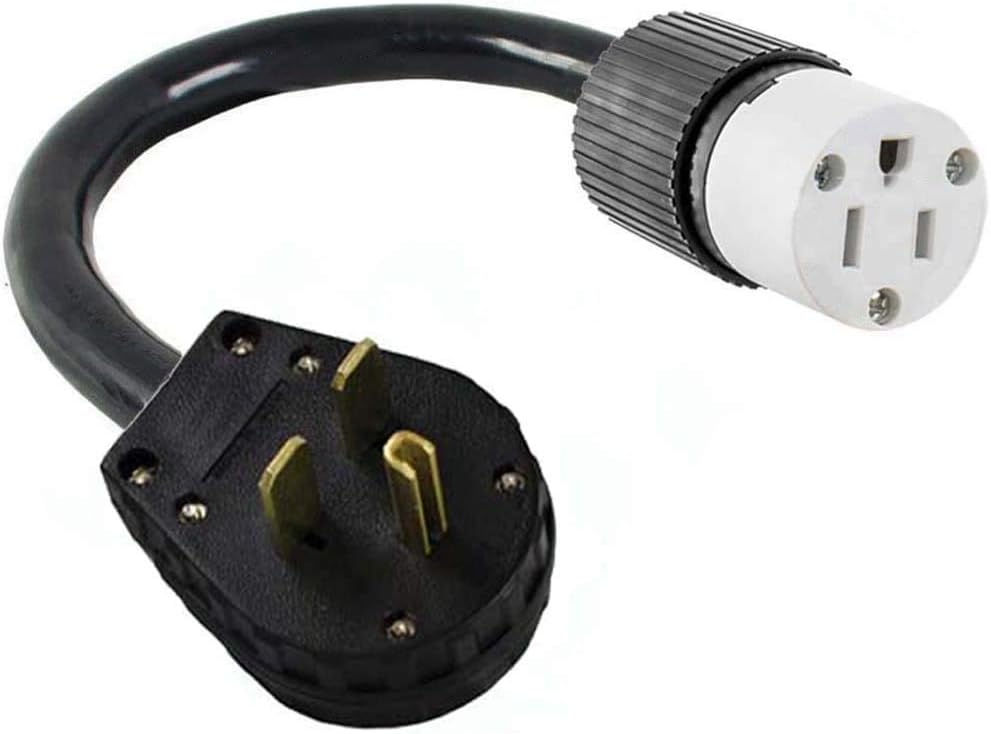 6-30P Male 3-Pin Plug To 5-15R 3-Prong Receptacle Outlet Box NEMA Power Cord Adapter/Converter
