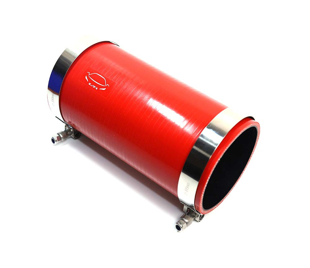 TenkeAuto 3” Silicone Coupler Hose, 8” Length – 4-Ply Reinforced, High Temp, With T-Bolt Clamp