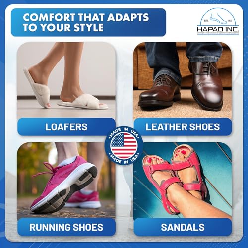 Image of HAPAD Heel Lift 2 inch x 5 /16 inch - 3 Pair Pack Shoe Insert for Uneven Legs Pad | Corrects Leg Length Discrepancies With Self-Adhesive Wool Felt Heel Lift, Comfortable, Works With Any Shoe, Heel Or Sandal