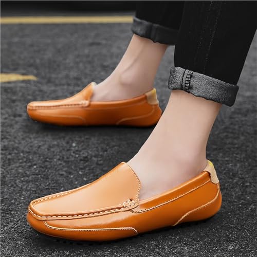Men Loafers Plus Velvet Vegan Leather Driving Loafers Round Toe Solid Color Anti-Slip Shoe Slip On2