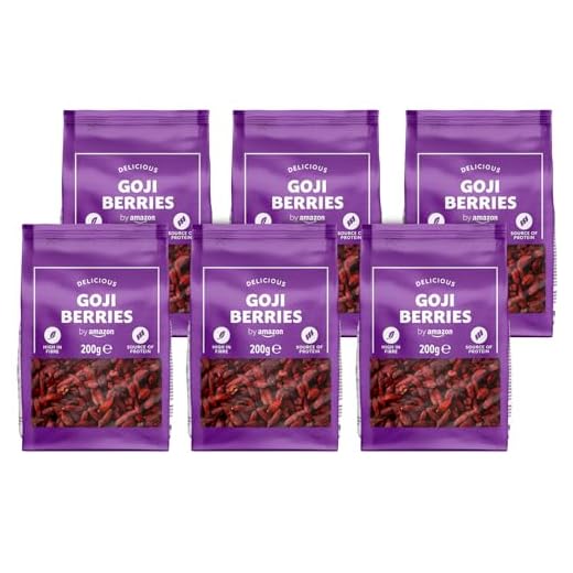 by Amazon Bayas de goji deshidratadas, 6 x 200 g