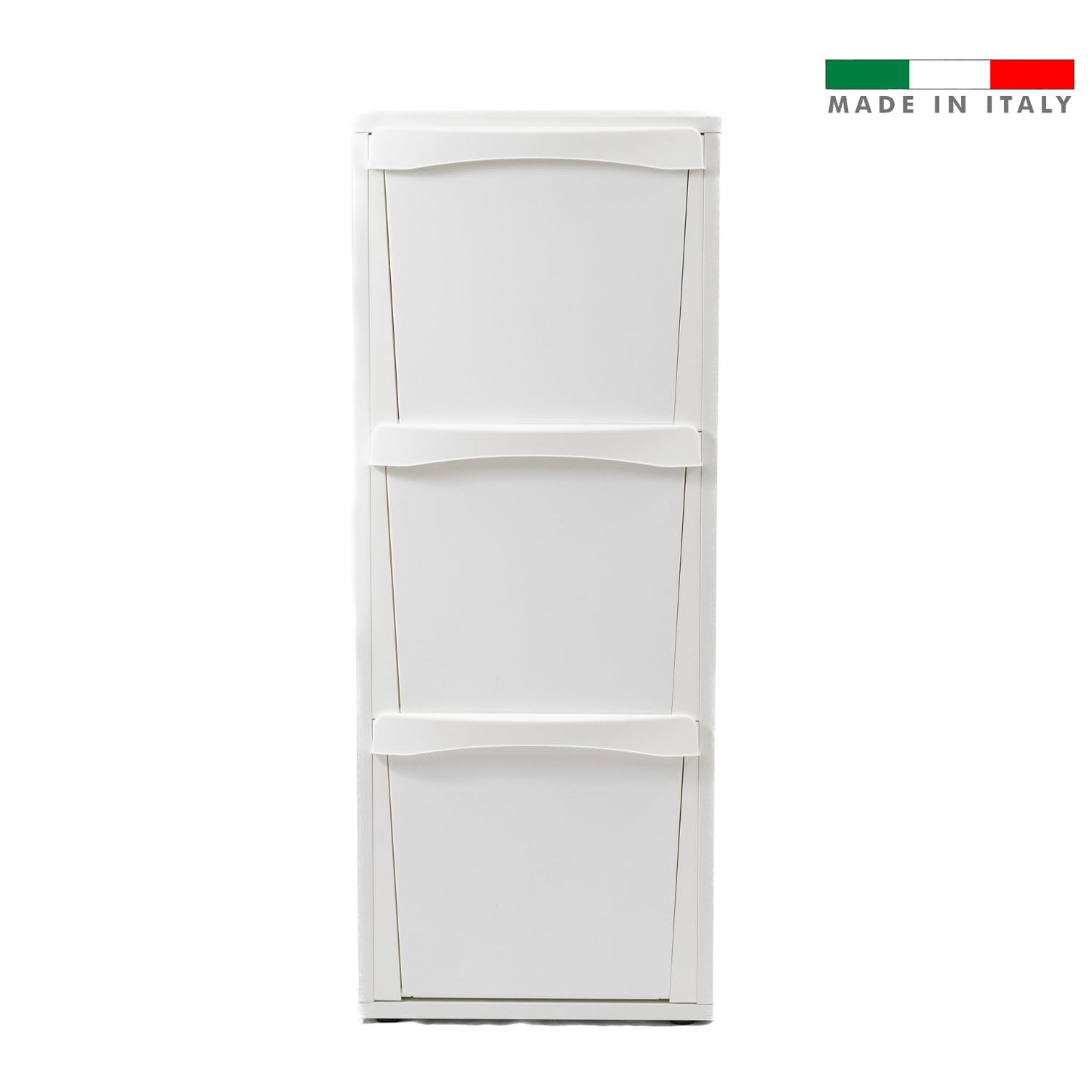 MOHOME Mobile Legno Raccolta Differenziata Bianco 101 x 40 x 25 Cm Made in Italy Cestino per Spazzatura da Cucina Contenitore Rifiuti 3 Vani Capacità 48 L Salvaspazio Casa Ufficio Già Montato