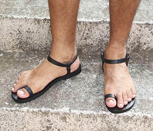 Men Sexy Leather Sandals, Toe Ring, Barefoot Style Ankle Strap Sandals - DREAM3