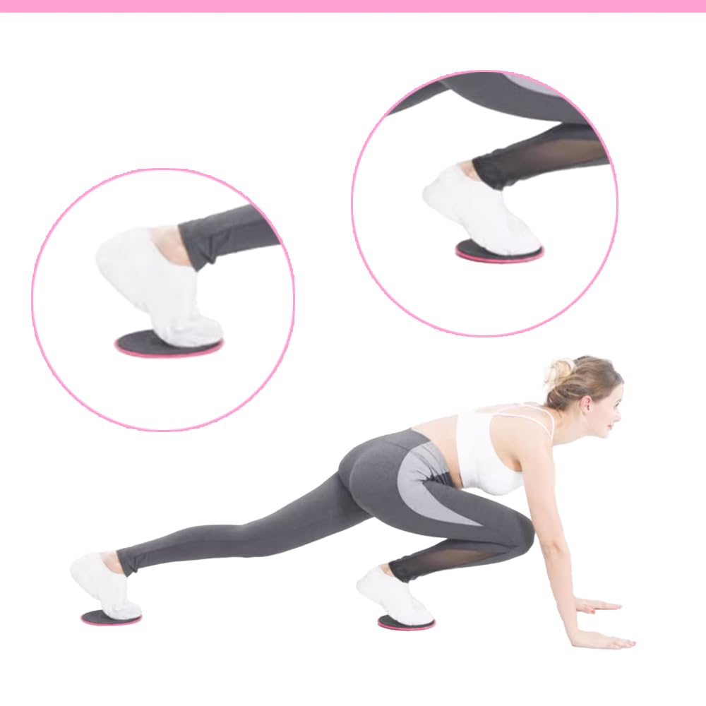 Slider Fitness Dischi,Dischi di Scorrimento Doppio Lato Attrezzi Pilates per Casa Disco Rotante Fitness per Allenamento Addominali,Yoga,Pilates,Palestra e Casa,per Tutte Le Superfici Esercizio(Rosa)