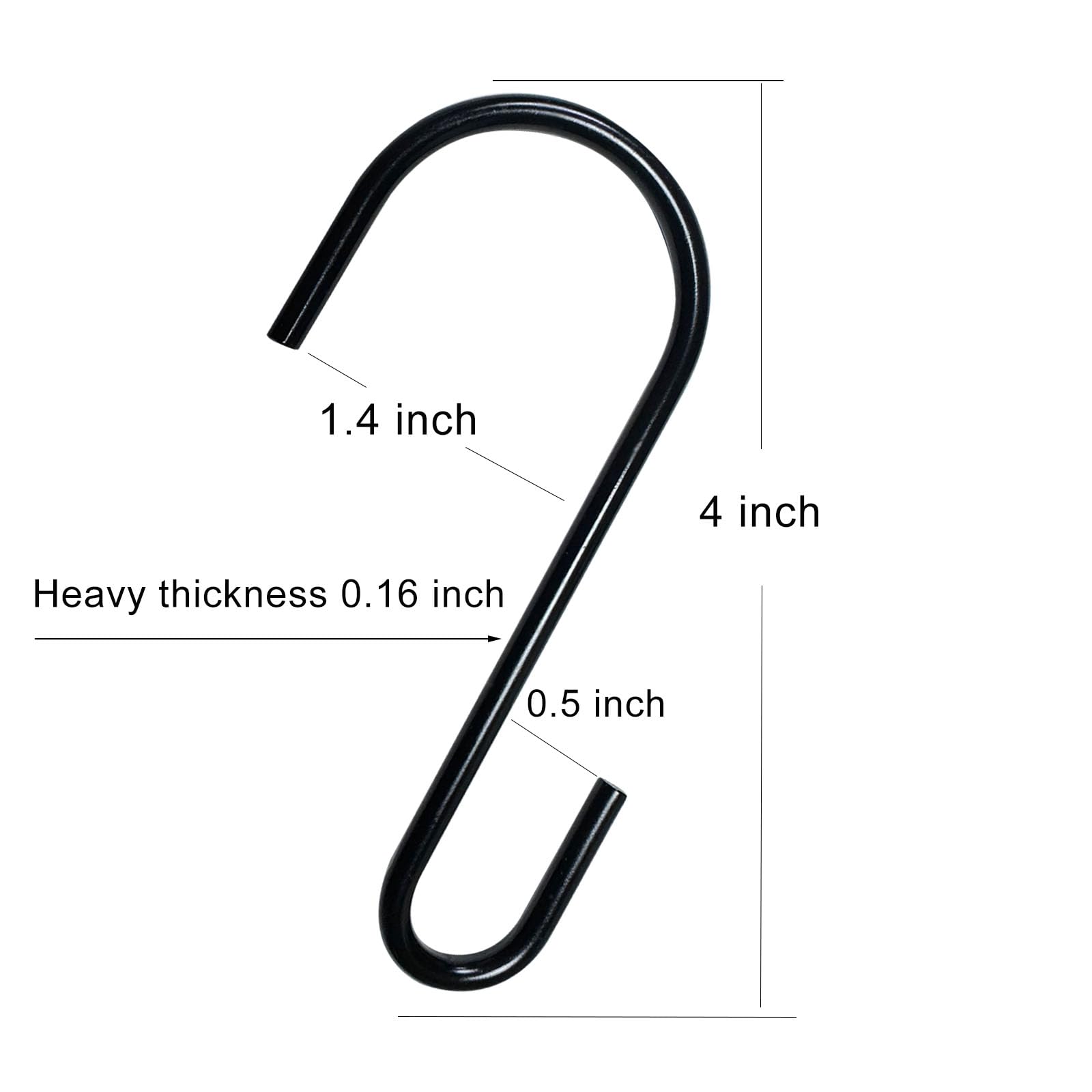 Paquete de 12 ganchos en S de 4 pulgadas para colgar cucharas, sartenes, ollas, utensilios de cocina, ganchos de metal en S para colgar ropa, bolsas de plantas, aplicables en el cuarto de 2