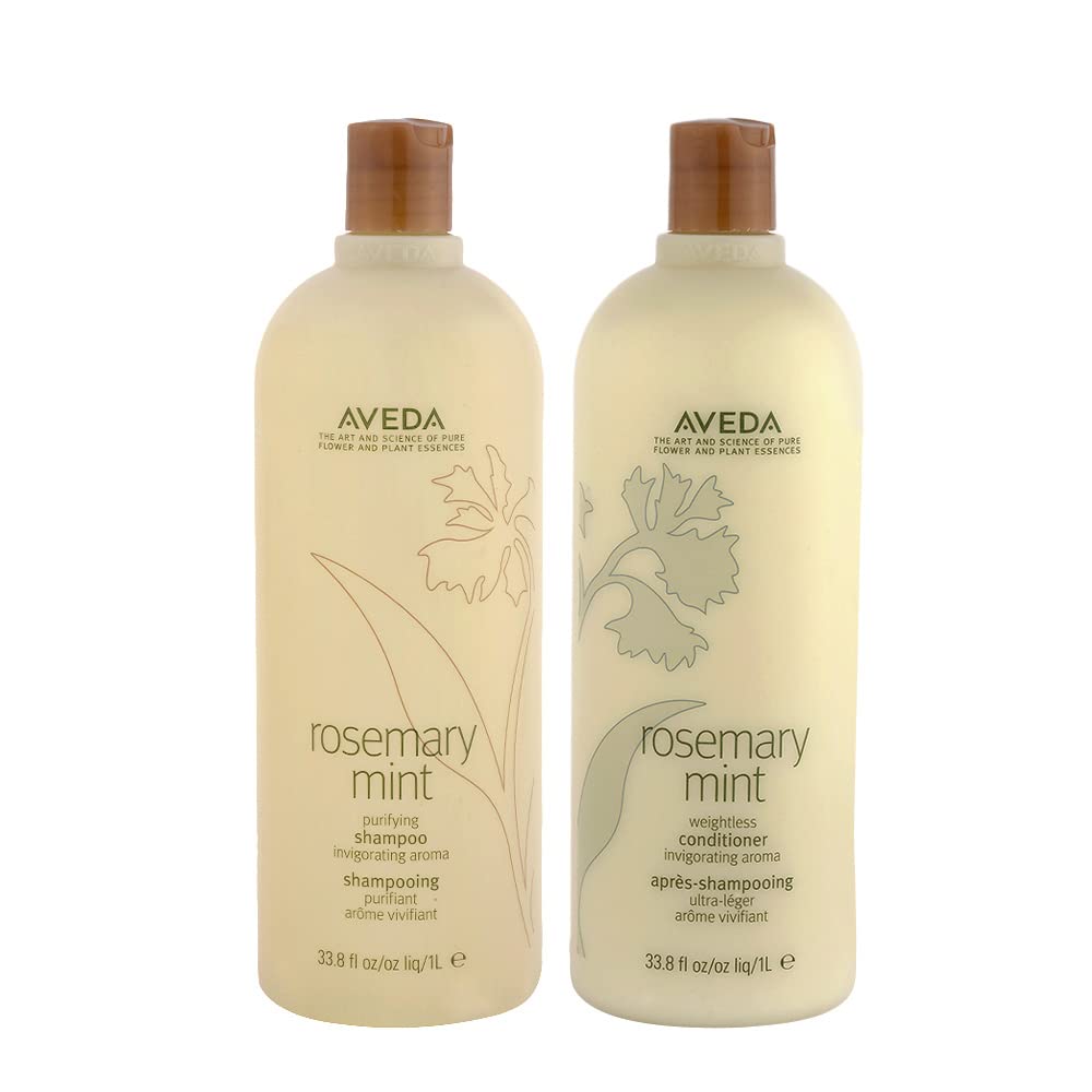 Aveda Rosemary Mint Shampoo & Conditioner Liter Duo (33.8 OZ EACH)