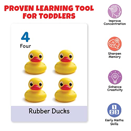 Image of Big Flash Cards for Kids: Numbers | 32 Double-Sided Picture Cards, Durable & Water Resistant | Early Learning & Development Toy for Preschoolers & Toddlers 2-6 Years | Can Be Wiped Clean