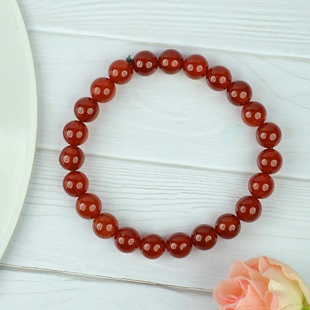 Image of Reiki Crystal Products Natural Crystal Stone 8 mm Round Bead Bracelet for Men & Women | Stretchable Gemstone Bracelet for Meditation, Yoga, Reiki & Daily Wear