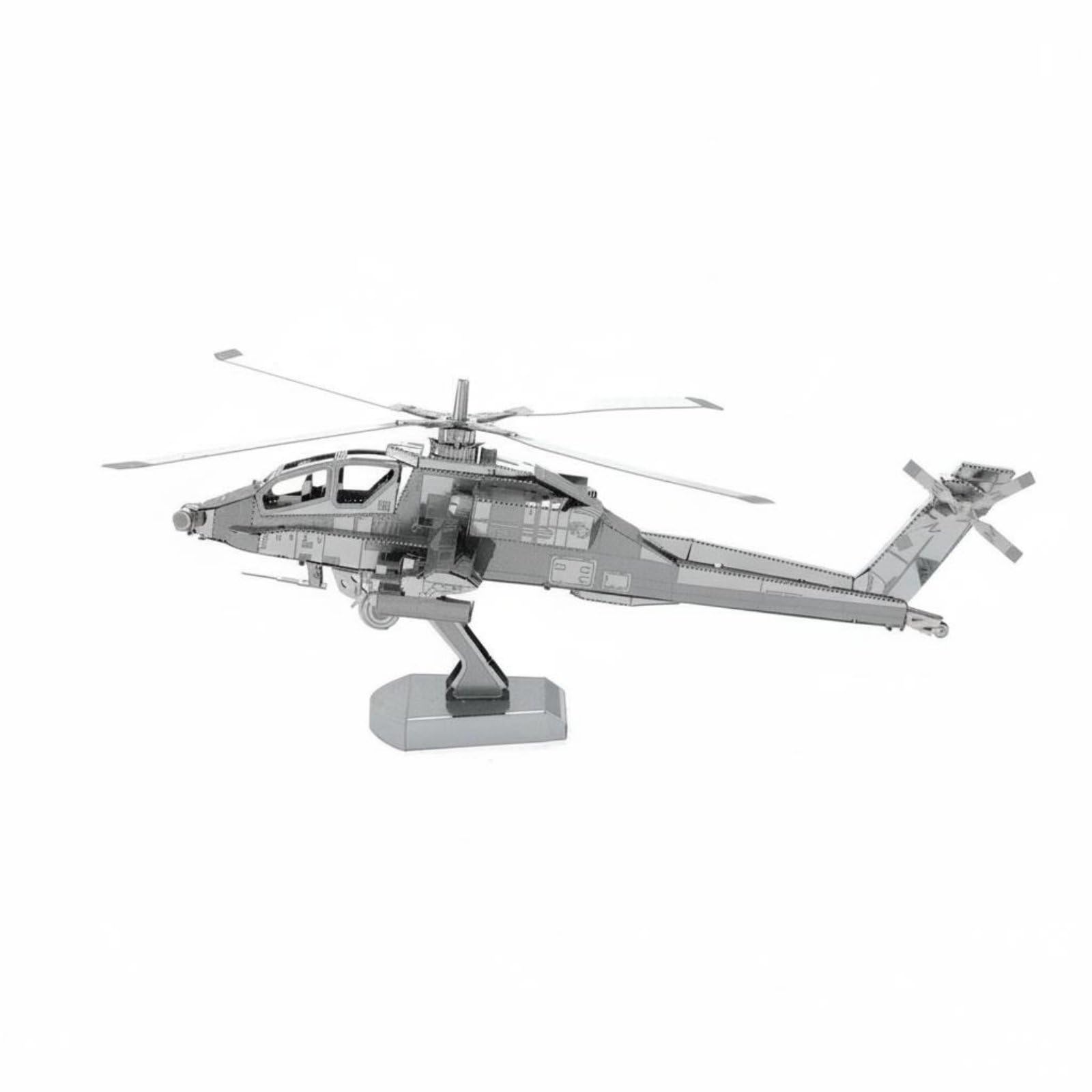 APIRILY High Difficulty 3D Metal Brainteaser Creative Gift DIY Metal Model Kit Educational Toy Laser Cut Model Kit Desk Decoration for Adults, Hobbyists, Teens, Home Decor, Ah64 Helicopter-image-26
